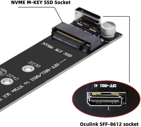 Chenyang M.2 to SFF-8611 Adapter,Oculink SFF-8612 SFF-8611 to NVME PCIe SSD M-Key 2280 22110mm Adapter for Mainboard in Saudi Arabia