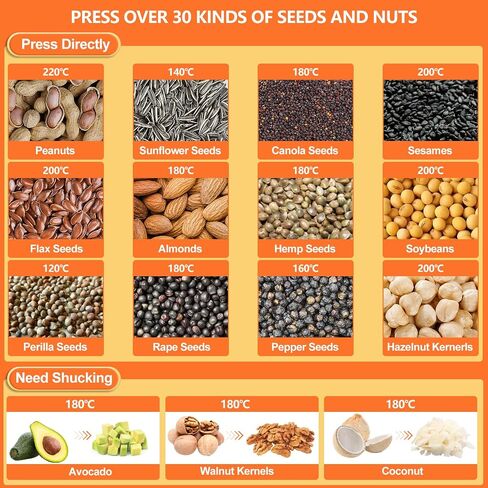 850W Oil Press Machine Oil Extractor, Electric Automatic Oil Making Machine, Hot & Cold Press Oil Machine for Home Commercial, Oil Press for Olive Peanut Sesame Canola Sunflower Seed Soybean in Saudi Arabia