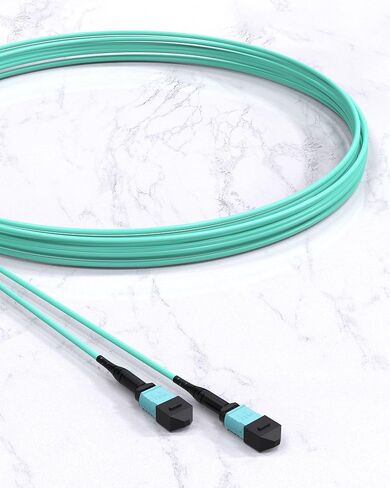 كابل ألياف MTP/MPO إلى MPO، كابل توصيل ألياف متعدد الأوضاع 3M OM3 12 جديلة لتطبيق متوافق مع QSFP+أجهزة الإرسال والاستقبال MTP in Kuwait