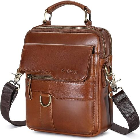 BAIGIO Men's Genuine Leather Shoulder Bag Messenger Briefcase CrossBody Handbag Satchel Travel bag in Kuwait