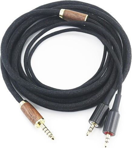 NewFantasia 4.4 مم متوازن ذكر 6N OCC سلك نحاسي مطلي بالفضة 4.4 مم كابل متوازن متوافق مع Sony MDR-Z7، MDR-Z7M2، MDR-Z1R غطاء خشب الجوز in Kuwait