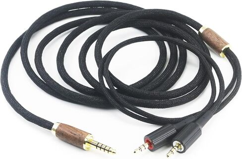 NewFantasia 4.4 مم متوازن ذكر 6N OCC سلك نحاسي مطلي بالفضة 4.4 مم كابل متوازن متوافق مع Sony MDR-Z7، MDR-Z7M2، MDR-Z1R غطاء خشب الجوز in Kuwait