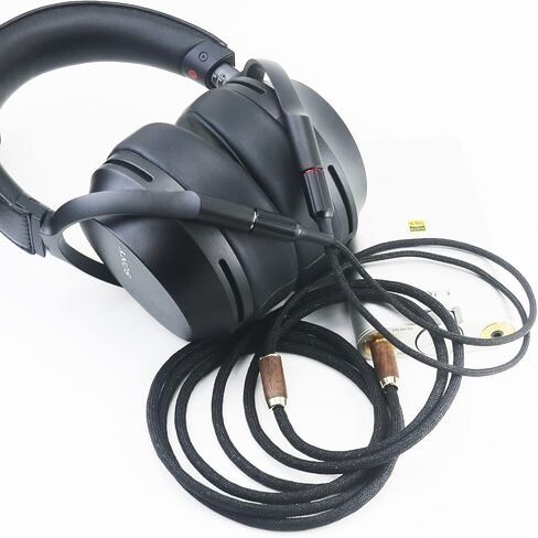 NewFantasia 4.4 مم متوازن ذكر 6N OCC سلك نحاسي مطلي بالفضة 4.4 مم كابل متوازن متوافق مع Sony MDR-Z7، MDR-Z7M2، MDR-Z1R غطاء خشب الجوز in Kuwait