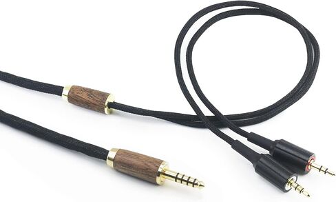 NewFantasia 4.4 مم متوازن ذكر 6N OCC سلك نحاسي مطلي بالفضة 4.4 مم كابل متوازن متوافق مع Sony MDR-Z7، MDR-Z7M2، MDR-Z1R غطاء خشب الجوز in Kuwait