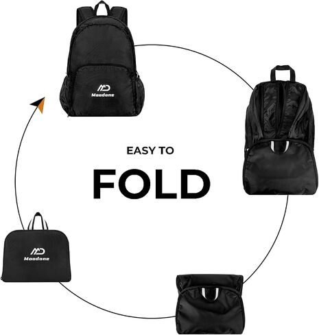 20L Lightweight Packable Hiking Backpack - Small Travel Backpack for Women Men, Black Foldable Waterproof Daypack for Camping Outdoor in Saudi Arabia