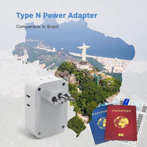 TESSAN US to UK Plug Adapter PD 20W, Type G Travel Converter | 3 USB Charger(1 USB C Port), 4 Outlets, USA to Ireland Qatar Hong Kong England Scotland Kenya Dubai London British in Kuwait