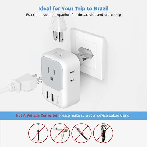 TESSAN US to UK Plug Adapter PD 20W, Type G Travel Converter | 3 USB Charger(1 USB C Port), 4 Outlets, USA to Ireland Qatar Hong Kong England Scotland Kenya Dubai London British in Kuwait