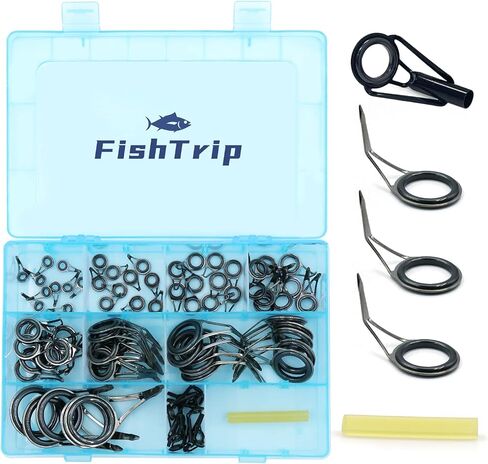 Rod Repair Kit 40&85pcs Fishing Rod Tip Guide Repair kit Single Leg Ceramic Ring Fishing Pole Eyelets Replacement Kit in Kuwait