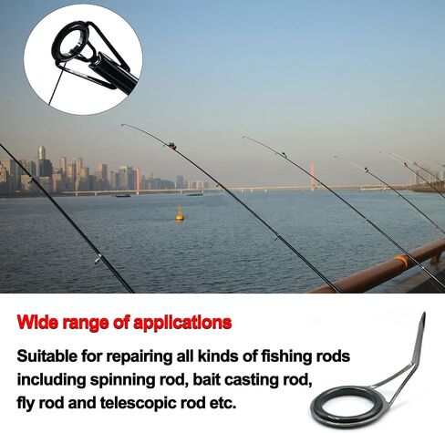 Rod Repair Kit 40&85pcs Fishing Rod Tip Guide Repair kit Single Leg Ceramic Ring Fishing Pole Eyelets Replacement Kit in Kuwait
