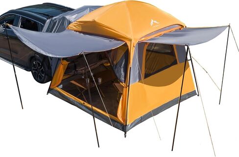 SUV Tent for Camping,Waterproof PU2000mm, Fits 5-8 People,Spacious Double Layer Design, Includes Rainfly & Storage Bag, 8FT L x 8FT W x 7.2FT H in Kuwait