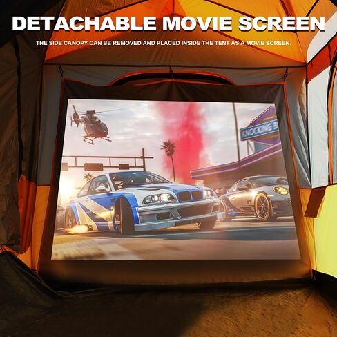SUV Tent for Camping,Waterproof PU2000mm, Fits 5-8 People,Spacious Double Layer Design, Includes Rainfly & Storage Bag, 8FT L x 8FT W x 7.2FT H in Kuwait