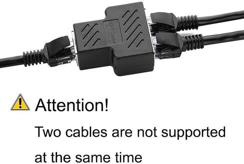 محول موصلات RJ45 من 1 إلى 2 قارنة توصيل إيثرنت ومقبس مزدوج وواجهة محورية وقابس معياري لتوصيل شبكة LAN بالإنترنت لـ ADSL، والمحور، والتلفزيون، وصندوق فك التشفير، وجهاز التوجيه، والأجهزة اللاسلكية in Kuwait