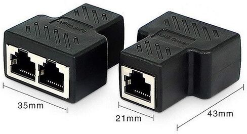 محول موصلات RJ45 من 1 إلى 2 قارنة توصيل إيثرنت ومقبس مزدوج وواجهة محورية وقابس معياري لتوصيل شبكة LAN بالإنترنت لـ ADSL، والمحور، والتلفزيون، وصندوق فك التشفير، وجهاز التوجيه، والأجهزة اللاسلكية in Kuwait