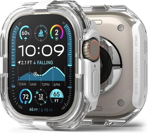 Ringke Fusion Bumper [Stylish Double-Layer] Compatible with Apple Watch Ultra 2 Case and Apple Watch Ultra Case Lightweight Cover for Women, Men - White in Kuwait