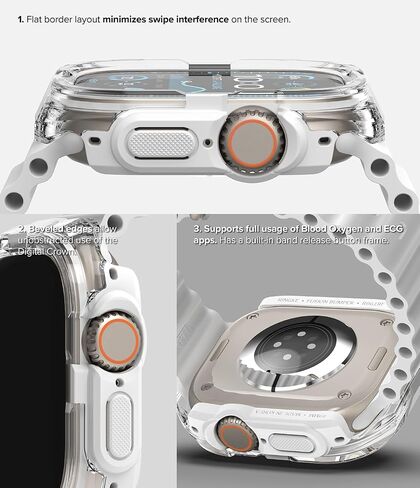 Ringke Fusion Bumper [Stylish Double-Layer] Compatible with Apple Watch Ultra 2 Case and Apple Watch Ultra Case Lightweight Cover for Women, Men - White in Kuwait