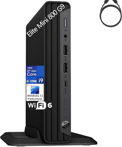 كمبيوتر مكتبي HP Elite Mini 800 G9 Business، الجيل الثالث عشر Intel 24-Core i9-13900 حتى 5.6 جيجا هرتز، ذاكرة الوصول العشوائي DDR5 سعة 64 جيجا بايت، 1 تيرابايت PCIe SSD، WiFi 6، بلوتوث، لوحة مفاتيح وماوس، Windows 11 Pro Vent-HEA in Saudi Arabia