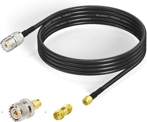 SMA ذكر إلى UHF أنثى SO-239 RF كابل محوري 6ft + 2 قطعة SMA SO239 محول لراديو RTL-SDR/Ham CB/هوائي الراديو المحمول/محلل هوائي NanoVNA إلخ. in Kuwait
