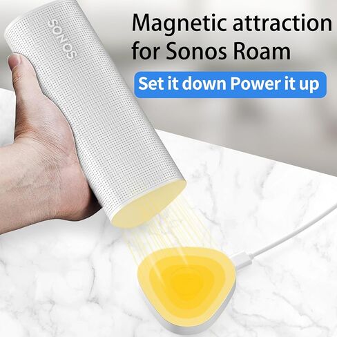 Wireless Charger Compatible with Sonos Roam Gen 2nd/1st, Magnetic Charging Base, Power up Charging Dock for Portable Bluetooth Speaker for Sonos Roam SL(White) in Kuwait