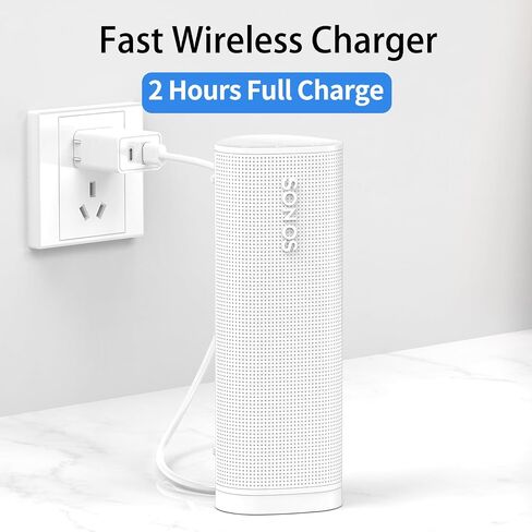 Wireless Charger Compatible with Sonos Roam Gen 2nd/1st, Magnetic Charging Base, Power up Charging Dock for Portable Bluetooth Speaker for Sonos Roam SL(White) in Kuwait