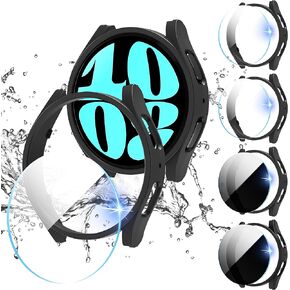 Suoman 4+4 Pack for Samsung Galaxy Watch 6 Classic 47mm Case,Privacy Screen Protector+HD Screen Protector+ All-Round PC Matte Protector Cover Set for Galaxy Watch 6 Classic 47mm-Black