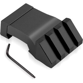 Picatinny Offset Rail Mounts, 45 Degree Picatinny Weaver Offset Aluminum Rail Low Profile Mount for lashlight Laser Sights Optics