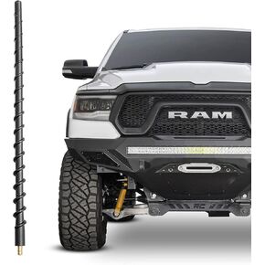 KSaAuto 13 Inch Antenna for Dodge Ram 1500 2500 3500 2010-2023 2024, Dodge Ram 1500 Accessories, Truck Dodge Ram Classic Warlock Antenna Replacement, Spiral Rubber Car Antenna Upgrade Radio Reception