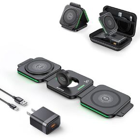 3 in 1 Charging Station for Apple,Magnetic Foldable Charger for Travel,Wireless Charger Pad for iPhone 16/15/14/13/12/Pro/Max/Mini,AirPods Wireless/Pro,iWatch Ultra/SE/10/9/8/7/6/5/4/3/2