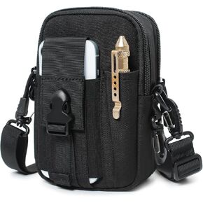 Tactical Molle Phone Pouch EDC Utility Belt Pouch Waist Bag with Shoulder Strap