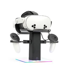 Charging Dock for Meta Quest 3S/Quest 3/Quest 2 Accessories,Adjustable Quick Charging Stand, Bottom LED Light & Non-Slip Mat