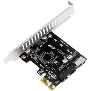 xiwai 5Gbps Type-E USB 3.1 Front Panel Socket & USB 2.0 to PCI-E 1X Express Card VL805 Adapter for Motherboard