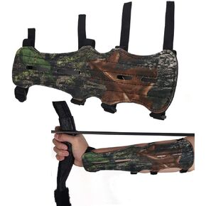 TOPARCHERY 12" Cow Leather Arm Guard Protector with 4 Adjustable Straps