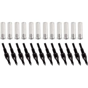 SPG Aluminum .244 Arrow Inserts for Carbon Arrows, 6.2mm Arrow Inserts for Srew-in 100 Grain Field Points Arrow Tips Archery Bow Hunting Accessories
