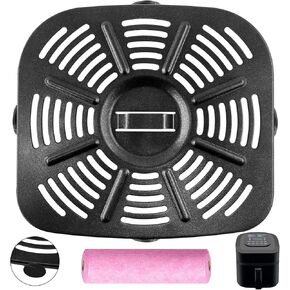 Air Fryer Grill Pan for Nuwave Brio, Replacement 6 IN 1 8 QT 7 IN 1 7.25 QT Air Fryer Grill Plate Crisper Plate Rack parts Accessories Tray with Rubber Bumpers for Nuwave Brio Air Fryer Oven