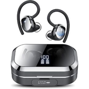 KT1 Ear Buds Wireless Earbuds V5.3 Bluetooth Earbuds 120Hrs Playtime, 4.7g Mini Size Painless Wear, IPX7 Waterproof, Deep Bass 2.0, Over-Ear Earbuds Wireless Bluetooth Headphones for Sport Running