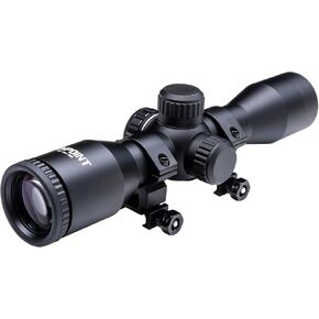 TenPoint 4x Pro-View 400 Illuminated Reticle Scope, Black - 100 yd Distance with Aiming Points Out to 70 yd - Includes Flip-Up Scope Caps