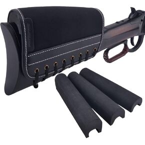 WAYNE'S DOG Leather Rifle Gun Buttstock Cover, Non-Slip Cheek Rest Pad