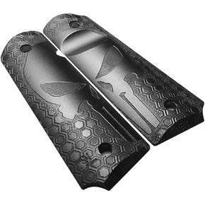 Honeycomb Punisher - Extreme Polymer Full Size 1911 Grips Engraved Textured (PIX1911-1/2HC-PUN)