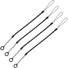 Mini Skater Plastic Elastic Tether Lanyard for Stylus Pens with Silicone Ring for Tethering Drawing Pen to Touchscreen, 4 Pcs