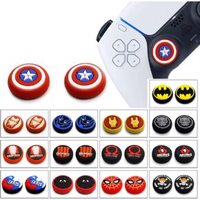 for PS5 PS4 PS3 Xbox 360 Xbox One Switch Pro Wii u Controller Silicone Thumb Grip Cap Joystick Thumbstick (Captain America)
