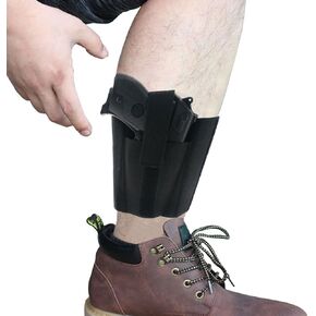 CREATRILL Ankle Holster with Padding for Concealed Carry with Elastic Secure Strap Pistol Concealment for Women Men Fits for Small to Medium Frame Pistols and Revolvor, Black