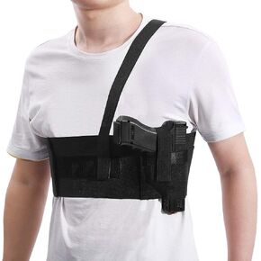 Deep Concealment Shoulder Holster, Accmor Universal Concealed Carry Shoulder Holster Vest, Elastic Underarm Gun Holster Waistband for Men and Women, Right Hand Draw