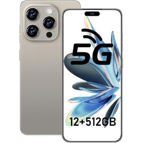 I16 ProMax Smartphone Unlocked Cell Phone, 6.99“ HD Screen5G Phone, 12+512GB phone unlocked, Android 13.0, 68+108MP Zoom Camera, Fingerprint Button Unlock-and take photos,Dual SIM, Face ID (Green)
