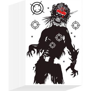 Woanger 50 Pcs Zombie Targets for The Range 12 x 18'' Paper Targets Skeleton Zombie Targets for Bow Arrow Pellet Indoor Outdoor Practice