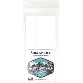 6" Arrow Wraps 12 Pack White 1" Width
