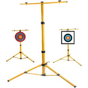 Archery Target Stand for Adult, Mobile Adjustable Bow Target Stands Steel for Outdoor Straw&Foam Targets Range Practice Shooting