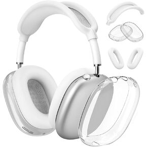 Compatible with Apple AirPods Max Case,Clear Soft TPU Anti-Scratch,Ear Pad Case Cover/Ear Cups Cover/Headband Cover for AirPods Max Headphones,Clear