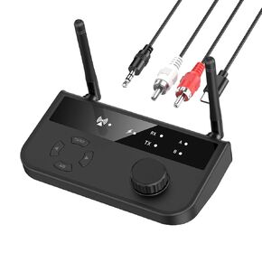 Bluetooth 5.3 Transmitter Receiver, Dual Connection Bluetooth Audio Adapter for Home Stereo, Plug and Play, RCA 3.5mm AUX, Bluetooth 5.3 Adapter for TV/Car/PC/Headphone/Speaker
