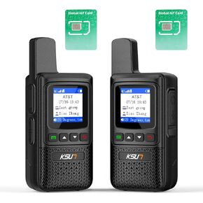 KSUN 4G Network Global POC Radio with Data Cards Walkie Talkies Long Range 1000 Miles Push to Talk for Hiking Camping CT1plus (2 Pack)