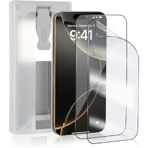 iPhone 16 Pro Max Screen Protector 6.9 Inch with Easy Install Tool, Electroplated Ceramic Screen Protector for iPhone 16 Pro Max, Anti-Fingerprint, Scratch Resistant, Ultra-Clear (2 Pack)