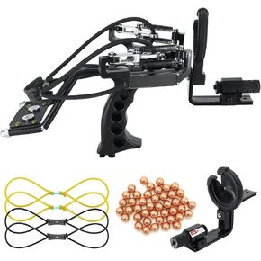 Slingshot Hunting Archery Arrows Slingbow Arrow Rest Fishing Catapult with 100pcs Copper Balls